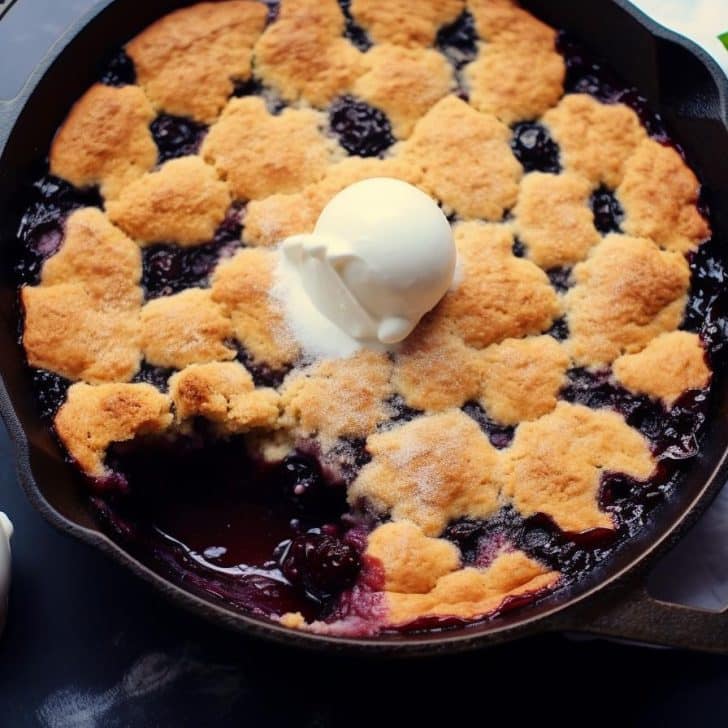 smoked blueberry cobbler