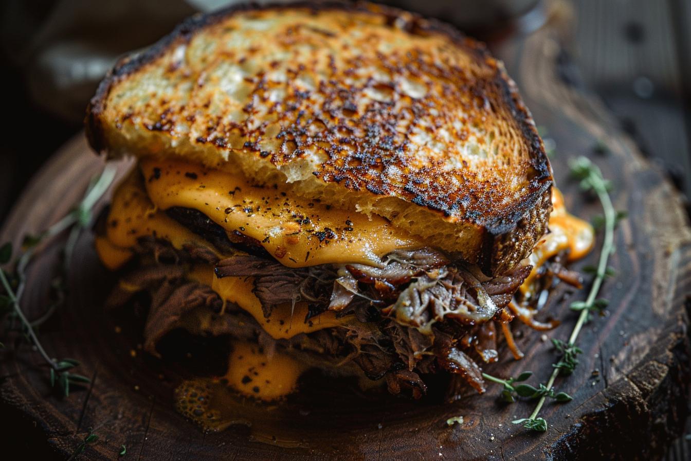 smoked brisket grilled cheese