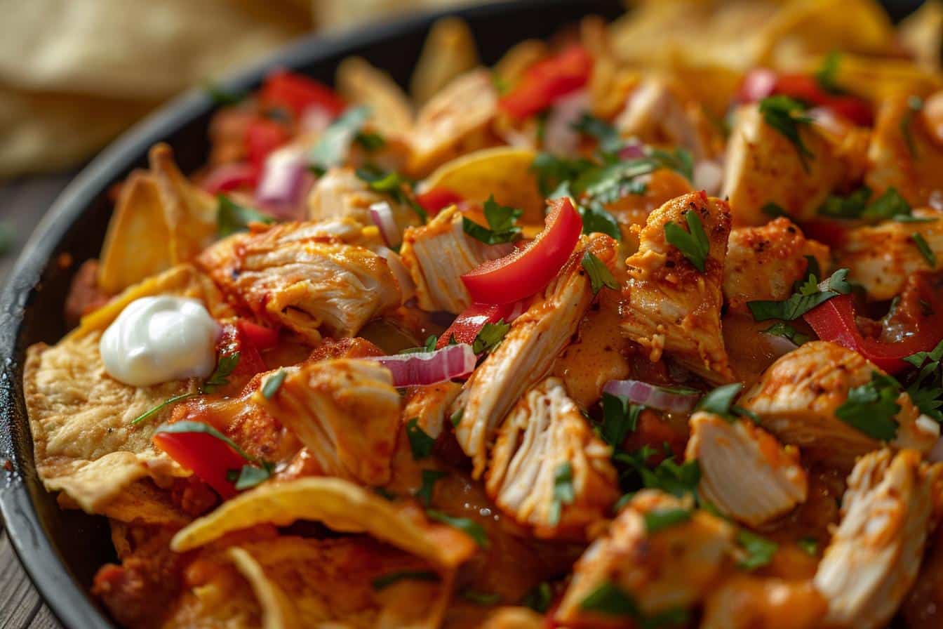 smoked chicken nachos traeger