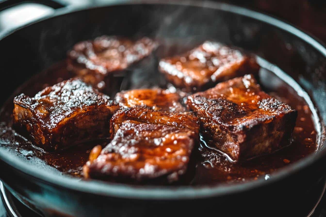 beef short ribs in a dutch oven