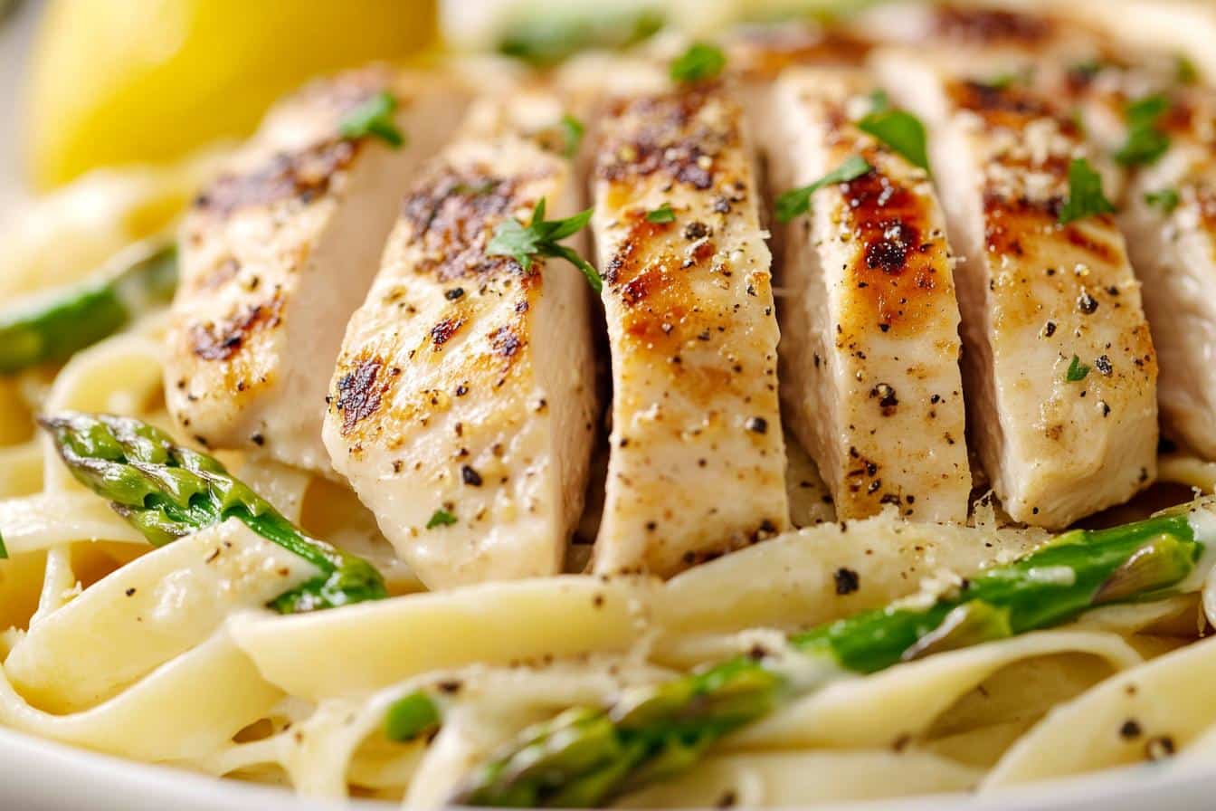 asparagus lemon and chicken pasta