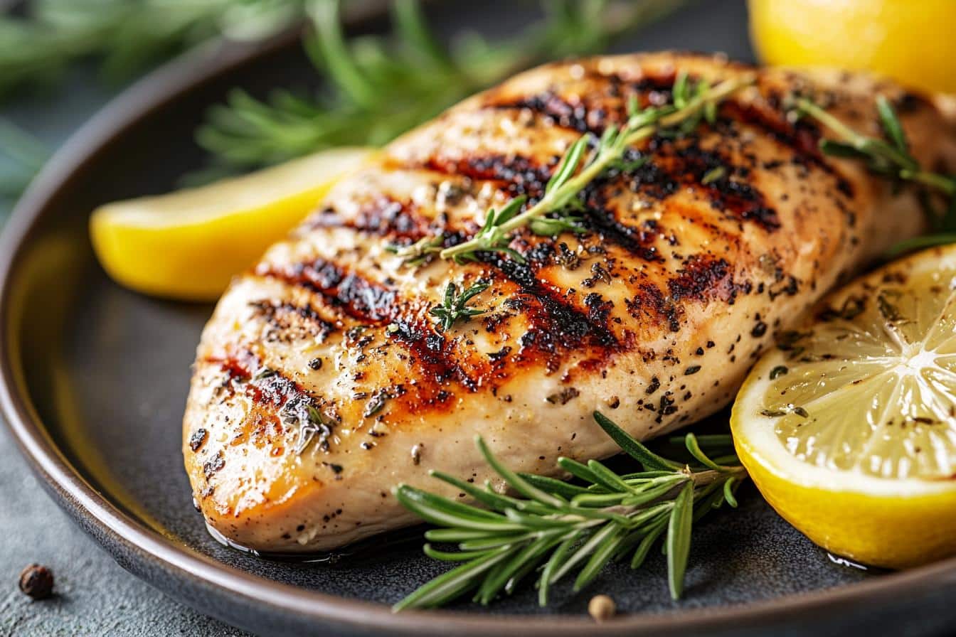 grilled chicken breasts with lemon and thyme