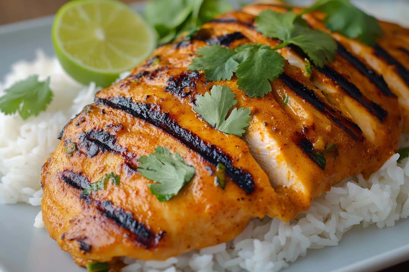 grilled thai red curry chicken