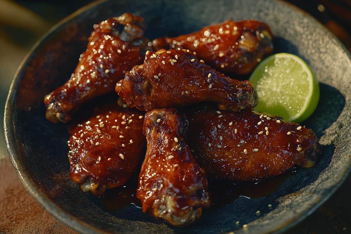 spicy apricot glazed wings