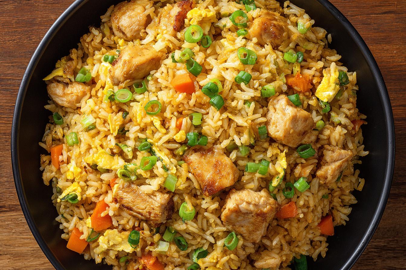 chicken fried rice on blackstone